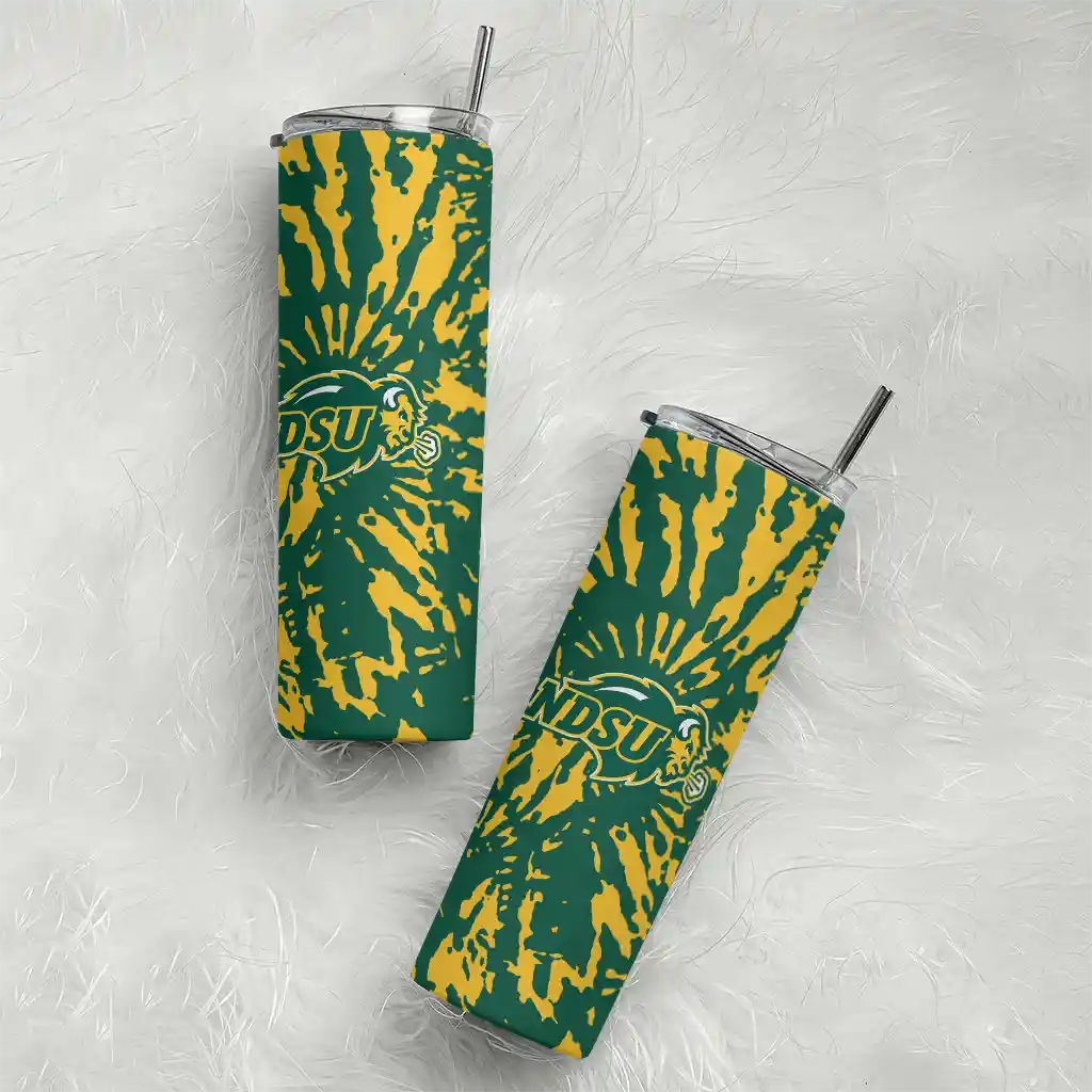 customized-north-dakota-state-bison-metallic-grid-green-skinny-tumbler-top-rated.webp