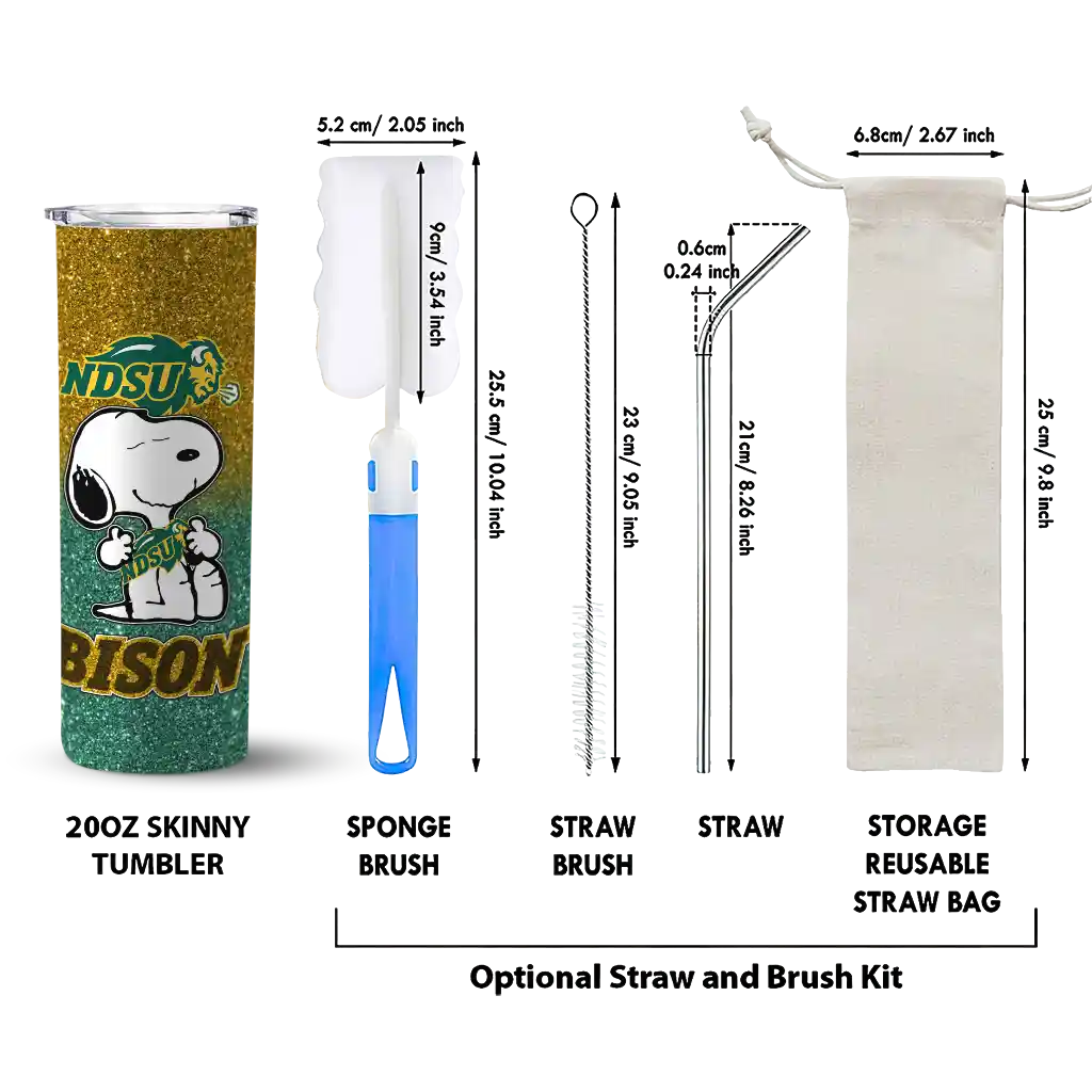 customized-north-dakota-state-bison-snoopy-attitude-green-skinny-tumbler-new-arrival.webp