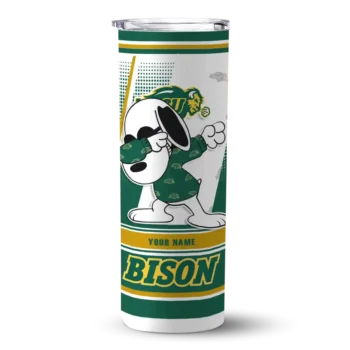 North Dakota State Bison Tumber - Customized Snoopy Dog Skinny Green White