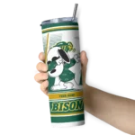 customized-north-dakota-state-bison-snoopy-dog-green-white-skinny-tumbler-best-selling.webp