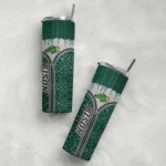 customized-north-dakota-state-bison-sparkle-drip-green-skinny-tumbler-best-selling.webp