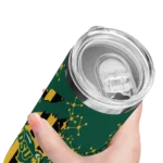 customized-north-dakota-state-bison-star-pop-green-black-skinny-tumbler-best-selling.webp