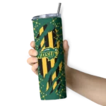 customized-north-dakota-state-bison-star-pop-green-black-skinny-tumbler-best-selling.webp