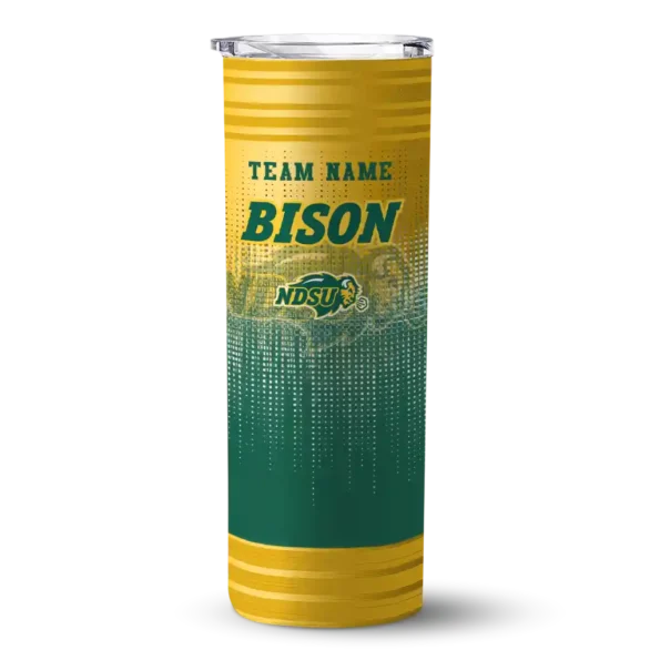 customized north dakota state bison swirl texture green skinny tumbler best selling 1