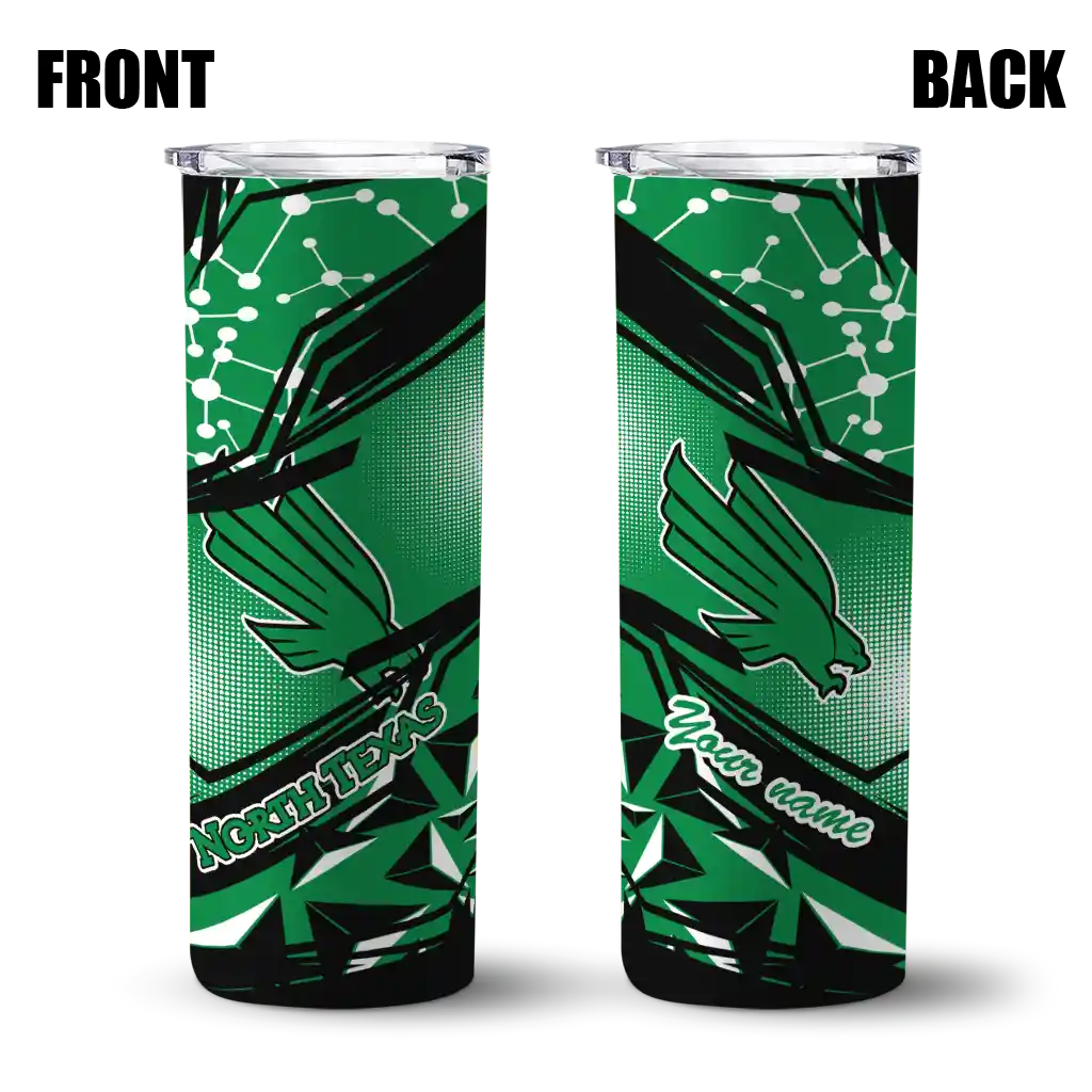 customized-north-texas-mean-green-helmet-clash-green-skinny-tumbler-fashion-forward.webp