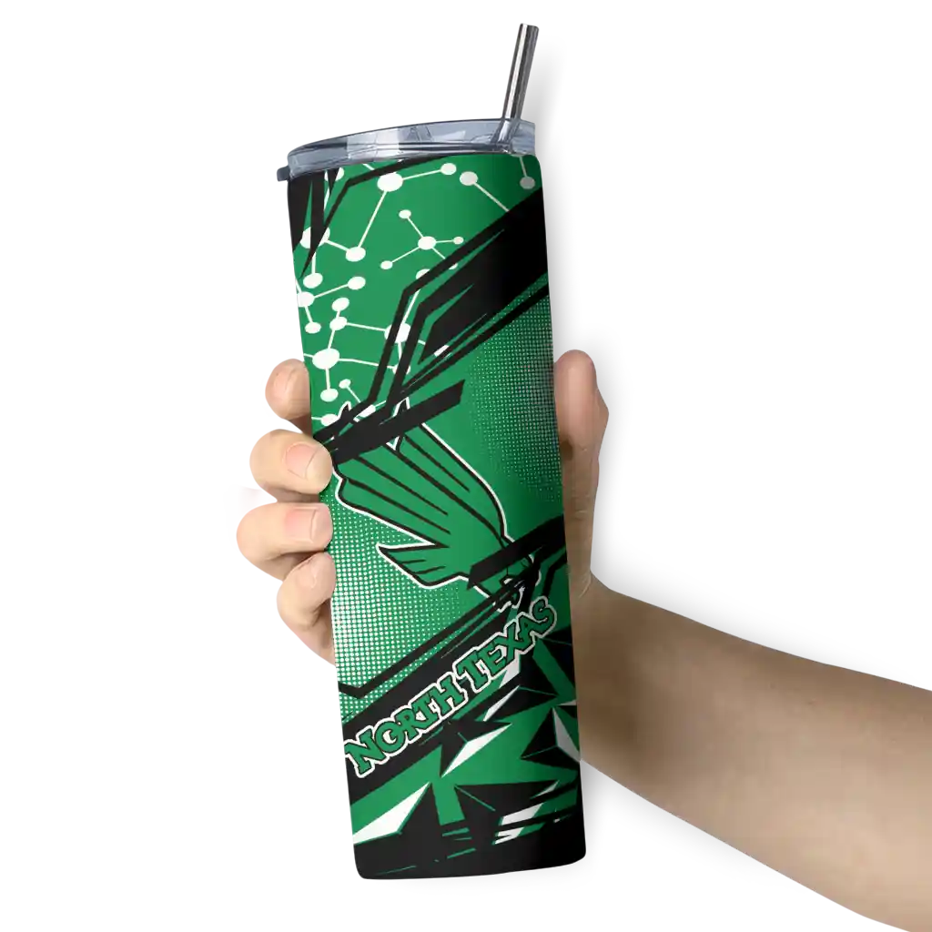 customized-north-texas-mean-green-helmet-clash-green-skinny-tumbler-premium-grade.webp