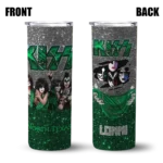 customized-north-texas-mean-green-kiss-band-black-skinny-tumbler-best-selling.webp