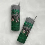 customized-north-texas-mean-green-kiss-band-black-skinny-tumbler-best-selling.webp