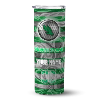 North Texas Mean Green Tumber - Customized Patterned Waves Skinny Green