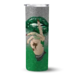 customized-north-texas-mean-green-sparkle-lips-green-skinny-tumbler-best-selling.webp