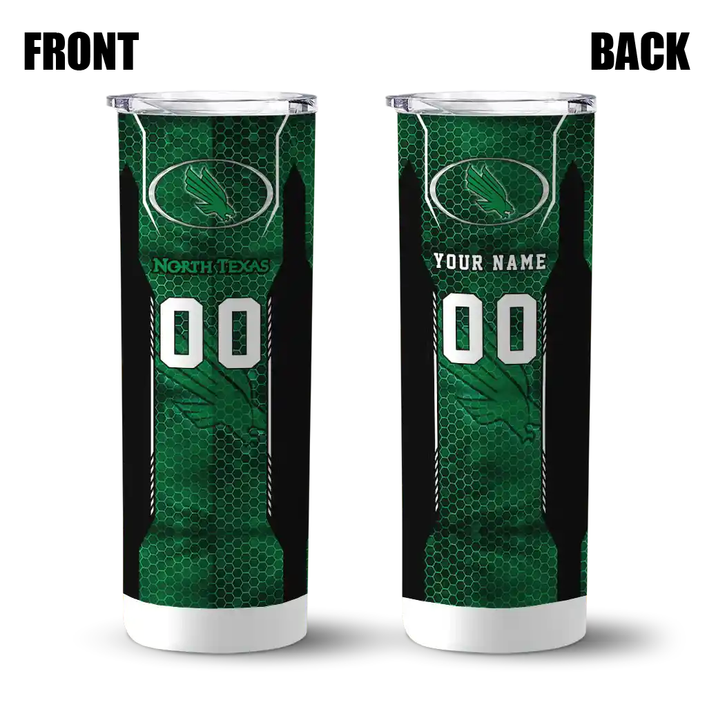 customized-north-texas-mean-green-stacked-diamond-green-skinny-tumbler-fashion-forward.webp