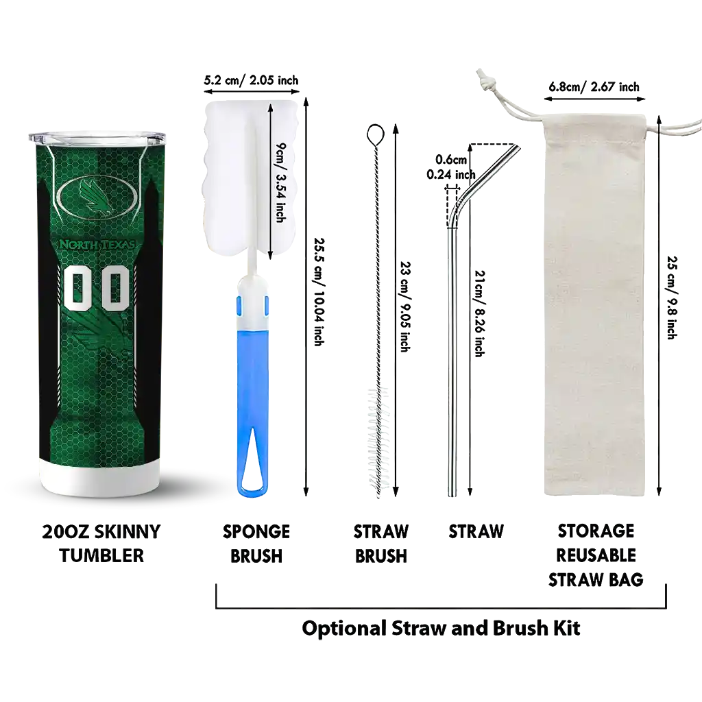 customized-north-texas-mean-green-stacked-diamond-green-skinny-tumbler-new-arrival.webp