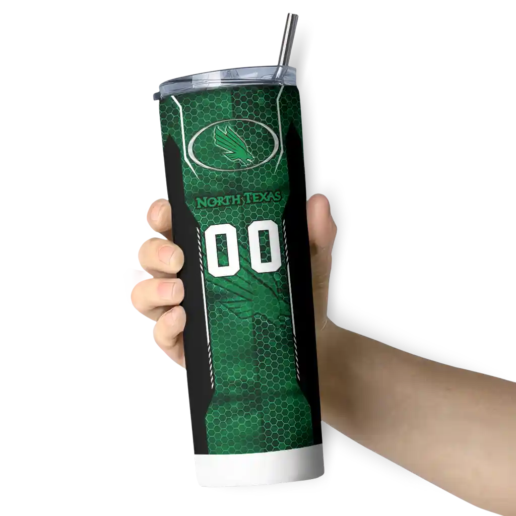 customized-north-texas-mean-green-stacked-diamond-green-skinny-tumbler-premium-grade.webp