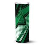 customized-north-texas-mean-green-web-stripes-green-white-skinny-tumbler-best-selling.webp