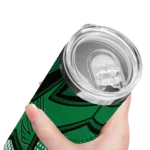 customized-north-texas-mean-green-web-stripes-green-white-skinny-tumbler-best-selling.webp