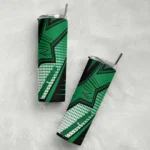 customized-north-texas-mean-green-web-stripes-green-white-skinny-tumbler-best-selling.webp