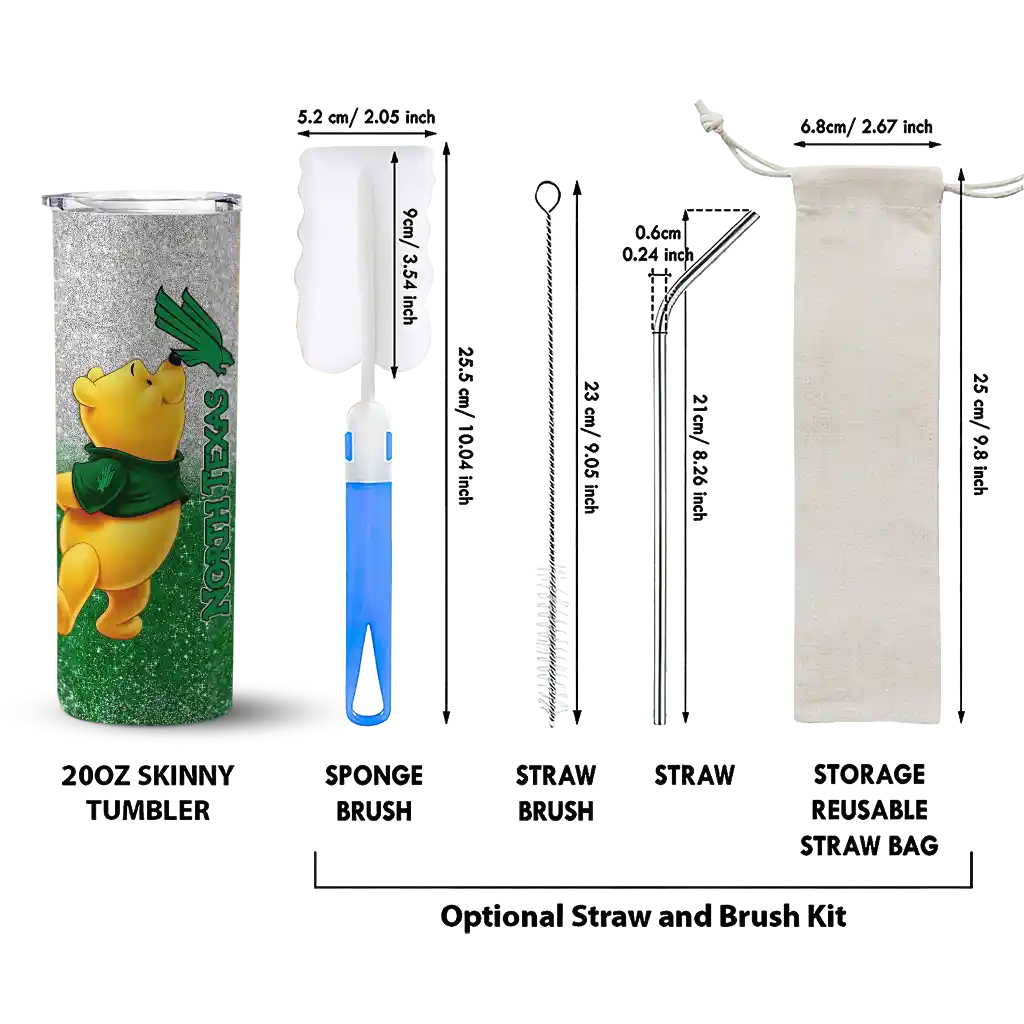 customized-north-texas-mean-green-winnie-the-pooh-green-gray-skinny-tumbler-new-arrival.webp
