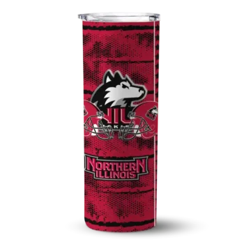 Customized Northern Illinois Huskies Chevron Patch Red Skinny Tumbler