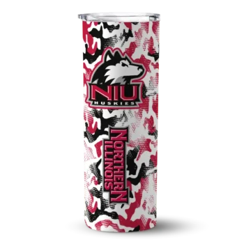 Customized Northern Illinois Huskies Claw Marks Red White Skinny Tumbler