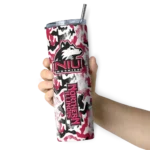customized-northern-illinois-huskies-claw-marks-red-white-skinny-tumbler-best-selling.webp