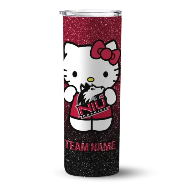 customized northern illinois huskies hello kitty red black skinny tumbler best selling 1