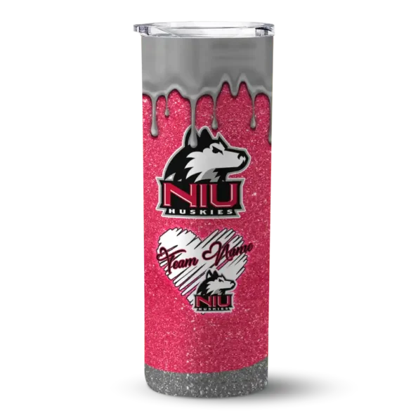 customized northern illinois huskies pixel fade red skinny tumbler best selling
