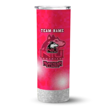 Customized Northern Illinois Huskies Starburst Tiles Red Skinny Tumbler
