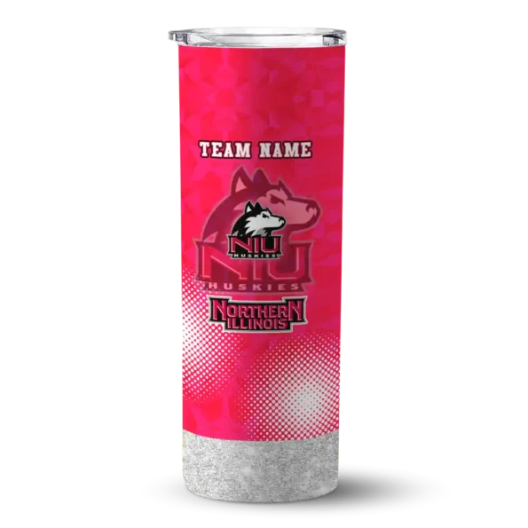 customized northern illinois huskies starburst tiles red skinny tumbler best selling