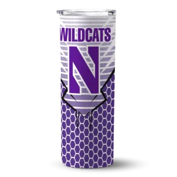 Customized Northwestern Wildcats Chevron Stripes Purple Skinny Tumbler