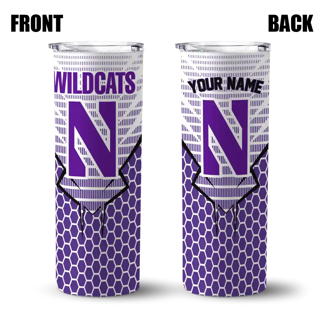 customized-northwestern-wildcats-chevron-stripes-purple-skinny-tumbler-fashion-forward.webp