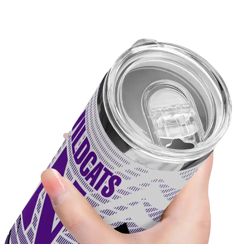customized-northwestern-wildcats-chevron-stripes-purple-skinny-tumbler-high-quality.webp