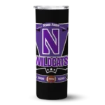 customized-northwestern-wildcats-helmet-belt-purple-black-skinny-tumbler-best-selling.webp