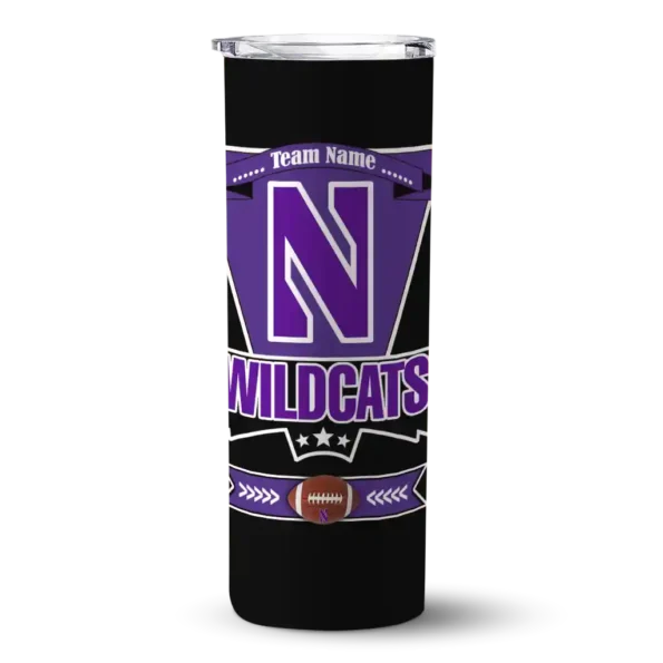 customized northwestern wildcats helmet belt purple black skinny tumbler best selling