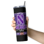 customized-northwestern-wildcats-helmet-belt-purple-black-skinny-tumbler-best-selling.webp