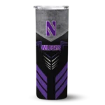 customized-northwestern-wildcats-hexagon-honeycomb-purple-black-skinny-tumbler-best-selling.webp