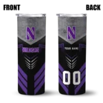 customized-northwestern-wildcats-hexagon-honeycomb-purple-black-skinny-tumbler-best-selling.webp