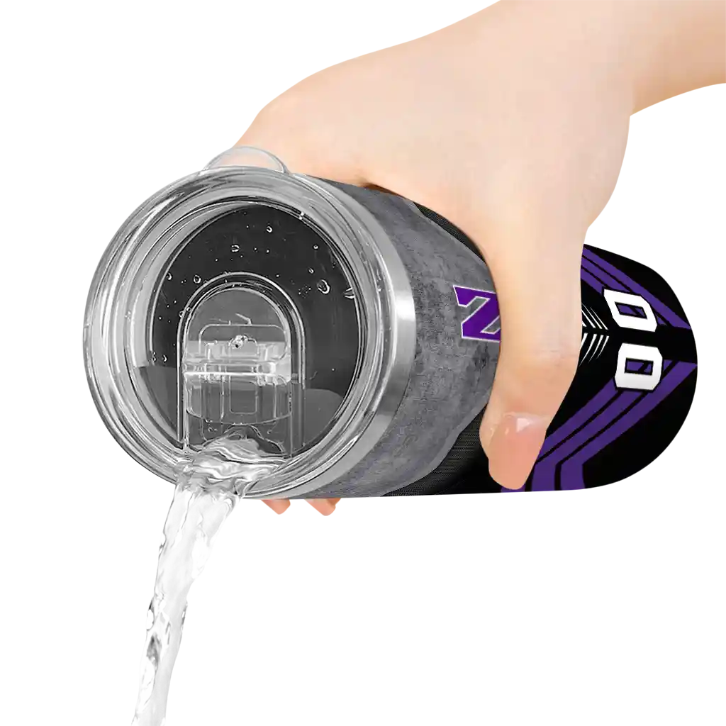 customized-northwestern-wildcats-hexagon-honeycomb-purple-black-skinny-tumbler-latest-model.webp