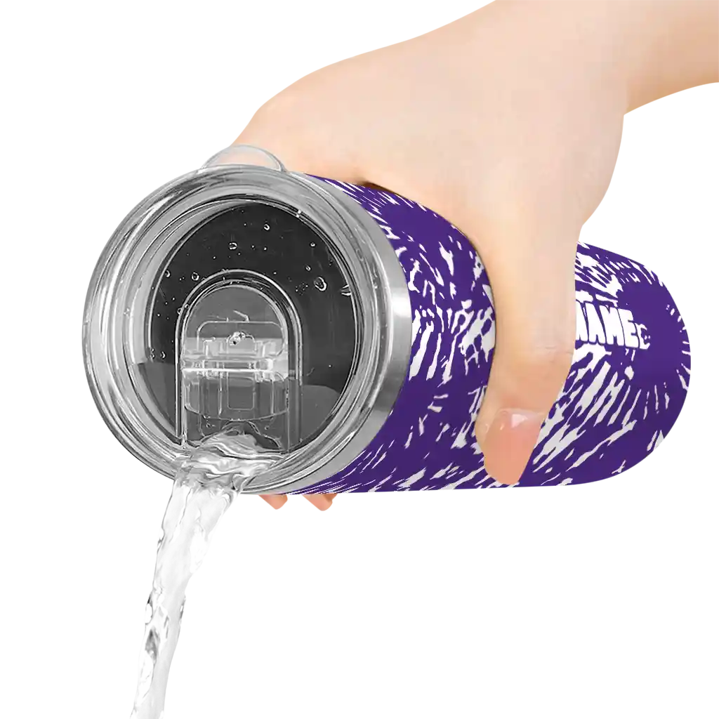 customized-northwestern-wildcats-metallic-grid-purple-skinny-tumbler-latest-model.webp