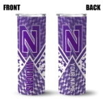 customized-northwestern-wildcats-monogram-burst-purple-white-skinny-tumbler-best-selling.webp