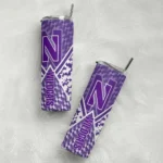 customized-northwestern-wildcats-monogram-burst-purple-white-skinny-tumbler-best-selling.webp