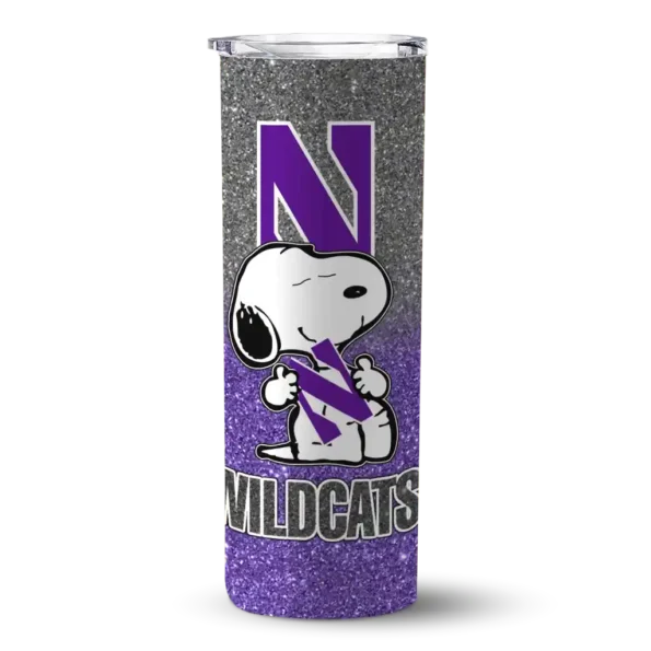 customized northwestern wildcats snoopy attitude purple skinny tumbler best selling