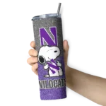 customized-northwestern-wildcats-snoopy-attitude-purple-skinny-tumbler-best-selling.webp