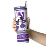customized-northwestern-wildcats-snoopy-dog-purple-white-skinny-tumbler-best-selling.webp