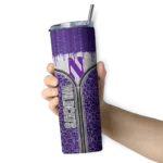 customized-northwestern-wildcats-sparkle-drip-purple-skinny-tumbler-best-selling-1.webp