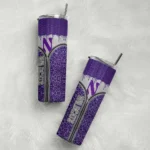 customized-northwestern-wildcats-sparkle-drip-purple-skinny-tumbler-best-selling.webp