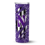 customized-northwestern-wildcats-star-pop-purple-black-skinny-tumbler-best-selling.webp