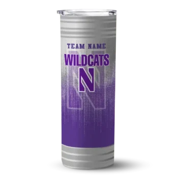 Customized Northwestern Wildcats Swirl Texture Purple Skinny Tumbler