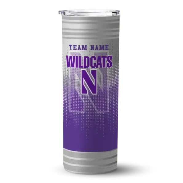 customized northwestern wildcats swirl texture purple skinny tumbler best selling