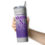 customized-northwestern-wildcats-swirl-texture-purple-skinny-tumbler-best-selling.webp