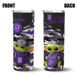 customized-northwestern-wildcats-yoda-camo-purple-black-skinny-tumbler-best-selling.webp